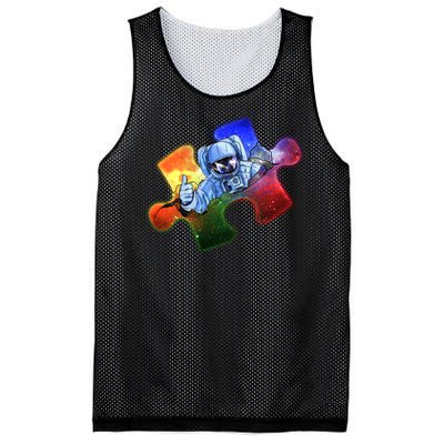 Cool Funny Autism Awareness Galaxy Puzzle Piece Astronaut Mesh Reversible Basketball Jersey Tank