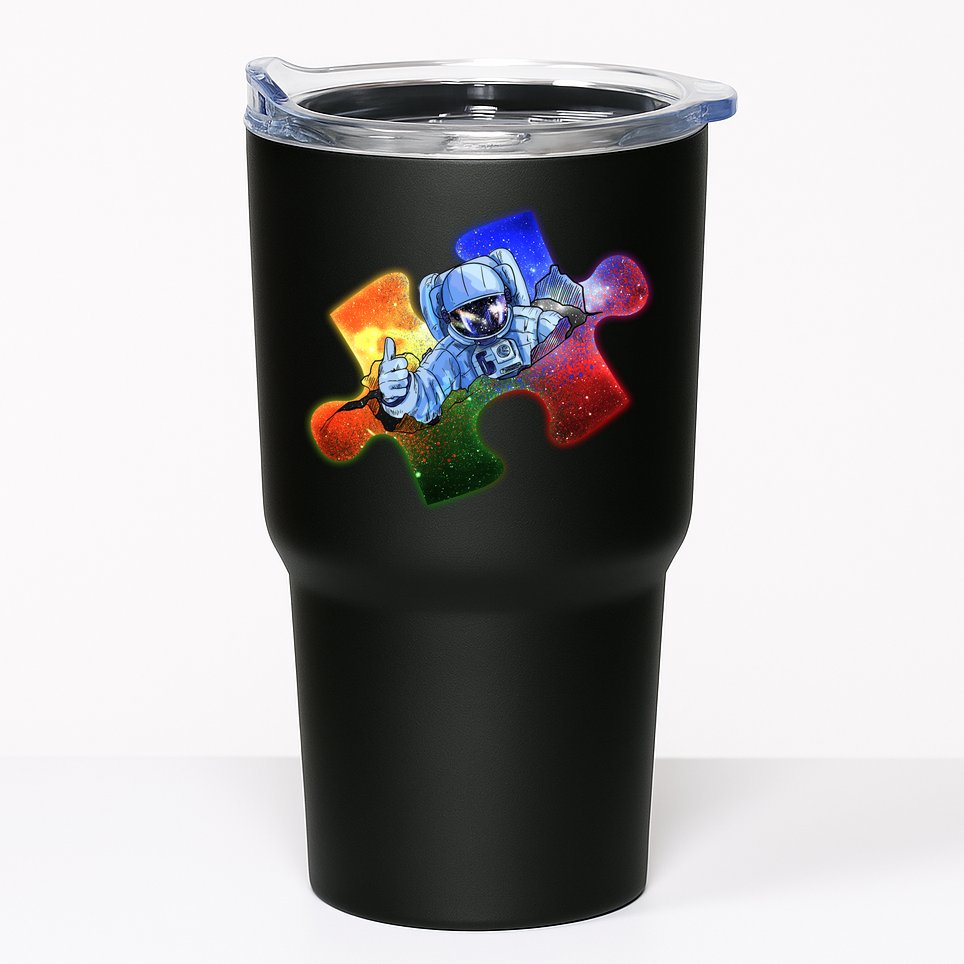 Cool Funny Autism Awareness Galaxy Puzzle Piece Astronaut Tumbler