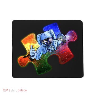 Cool Funny Autism Awareness Galaxy Puzzle Piece Astronaut Mousepad