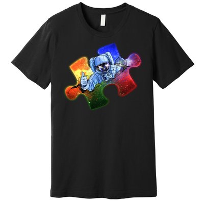 Cool Funny Autism Awareness Galaxy Puzzle Piece Astronaut Premium T-Shirt