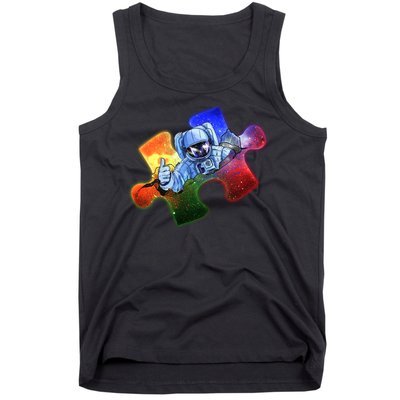 Cool Funny Autism Awareness Galaxy Puzzle Piece Astronaut Tank Top