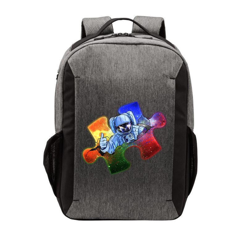 Cool Funny Autism Awareness Galaxy Puzzle Piece Astronaut Vector Backpack