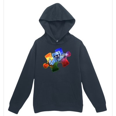 Cool Funny Autism Awareness Galaxy Puzzle Piece Astronaut Urban Pullover Hoodie