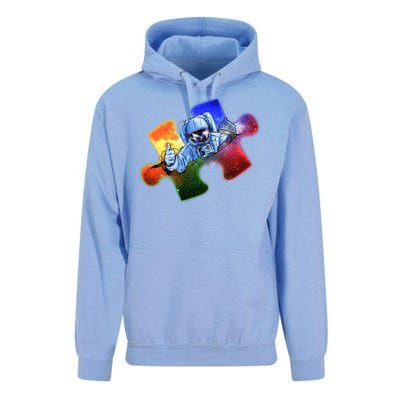 Cool Funny Autism Awareness Galaxy Puzzle Piece Astronaut Unisex Surf Hoodie