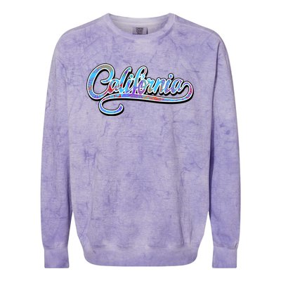 California Flower And Palm Colorblast Crewneck Sweatshirt