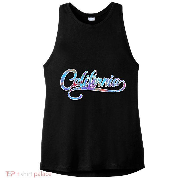 California Flower And Palm Ladies PosiCharge Tri-Blend Wicking Tank