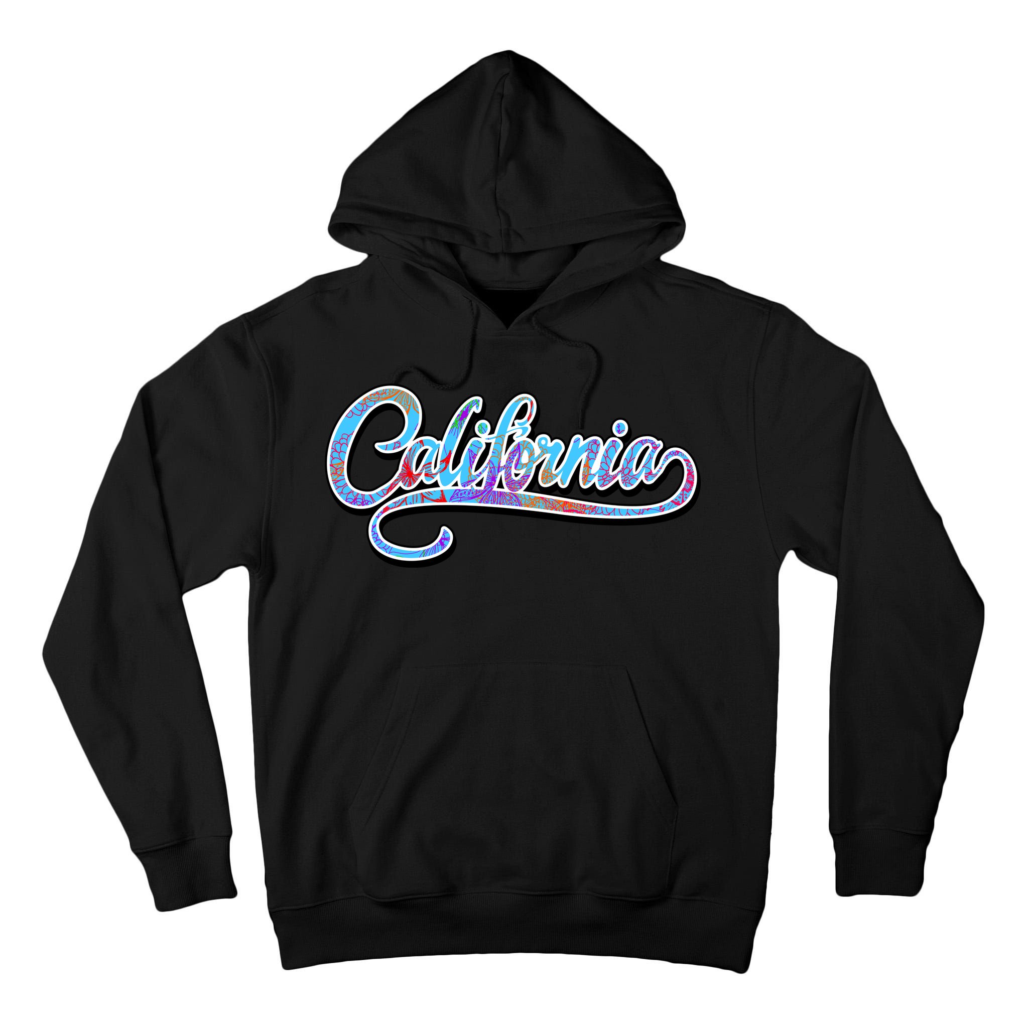 California Flower And Palm Tall Hoodie