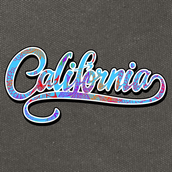 California Flower And Palm Cotton Canvas Backpack