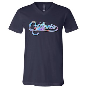 California Flower And Palm V-Neck T-Shirt