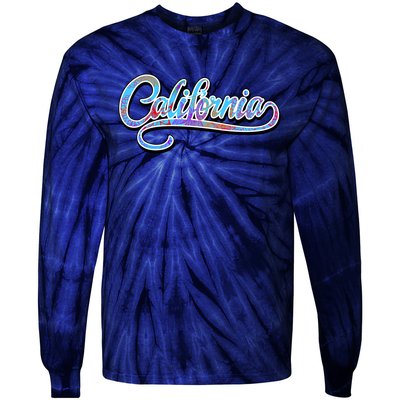 California Flower And Palm Tie-Dye Long Sleeve Shirt