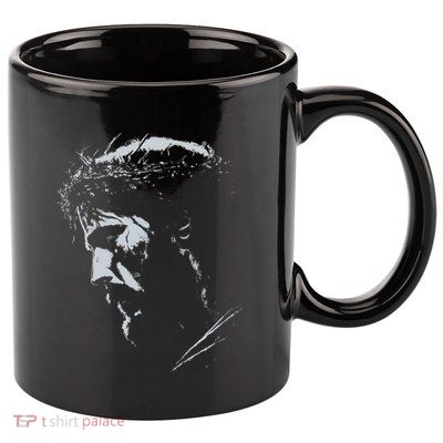 Christ Followers And Worship Leaders Jesus Vintage 90s Graphic  Small Black 11oz C Handle Ceramic Mug
