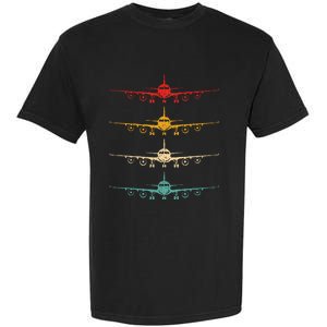 Colorful Flying Airplanes Airline Pilot Airplane Aircraft Garment-Dyed Heavyweight T-Shirt