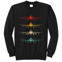 Colorful Flying Airplanes Airline Pilot Airplane Aircraft Sweatshirt