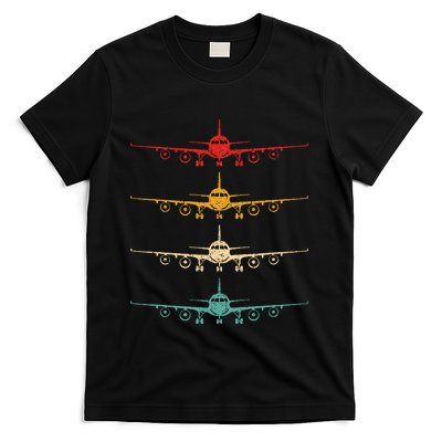 Colorful Flying Airplanes Airline Pilot Airplane Aircraft T-Shirt