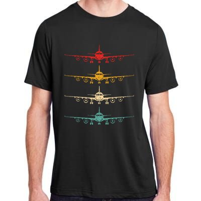 Colorful Flying Airplanes Airline Pilot Airplane Aircraft Adult ChromaSoft Performance T-Shirt