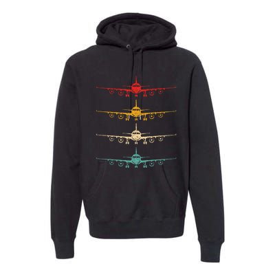 Colorful Flying Airplanes Airline Pilot Airplane Aircraft Premium Hoodie