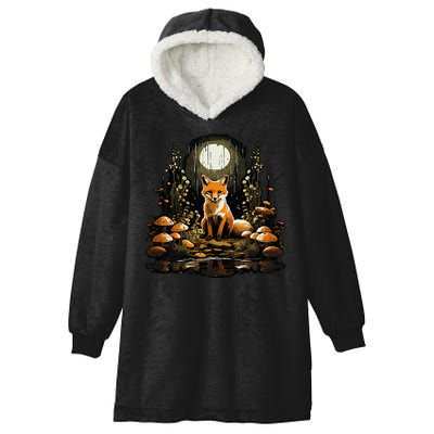 Cottagecore Fox Aesthetic Mushroom Outfit For Women Hooded Wearable Blanket