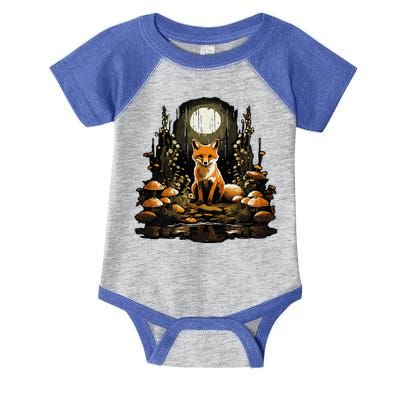 Cottagecore Fox Aesthetic Mushroom Outfit For Women Infant Baby Jersey Bodysuit
