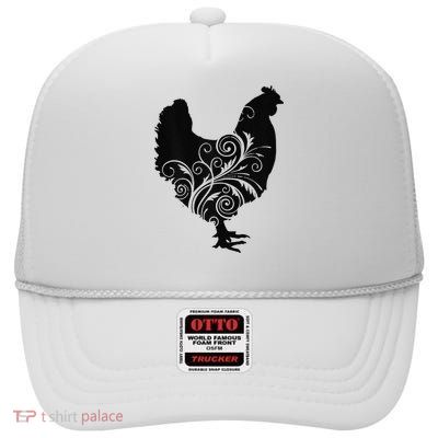 Chicken Farm Animal Poultry Farmer Gift High Crown Mesh Back Trucker Hat