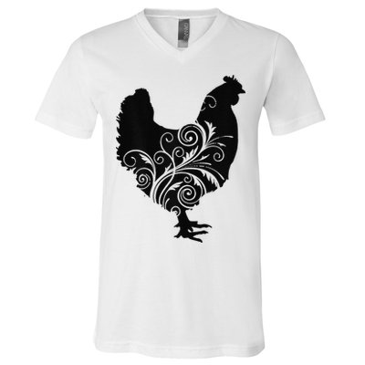 Chicken Farm Animal Poultry Farmer Gift V-Neck T-Shirt