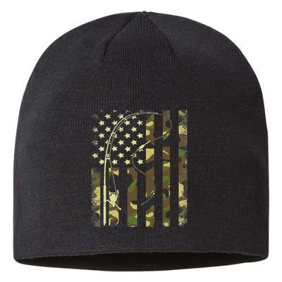 Camo Fishing American Flag Bass Fishing Sustainable Beanie