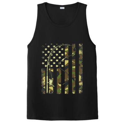 Camo Fishing American Flag Bass Fishing PosiCharge Competitor Tank
