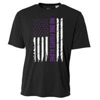 Cystic Fibrosis Awareness Purple Ribbon Cooling Performance Crew T-Shirt