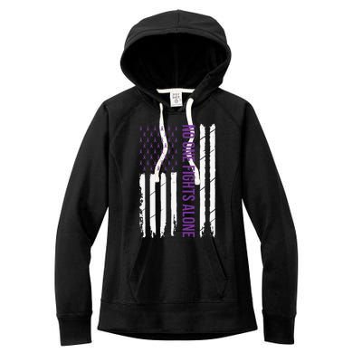 Cystic Fibrosis Awareness Purple Ribbon Women's Fleece Hoodie