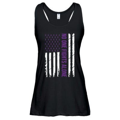 Cystic Fibrosis Awareness Purple Ribbon Ladies Essential Flowy Tank