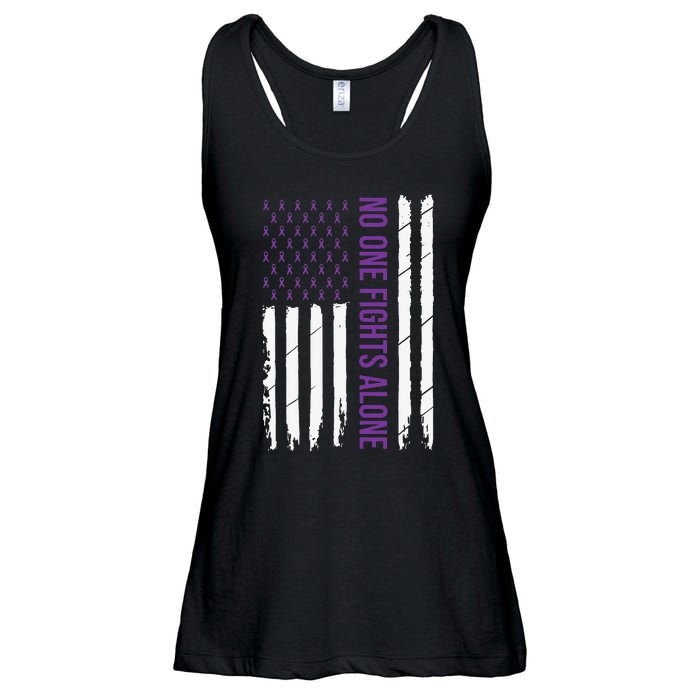 Cystic Fibrosis Awareness Purple Ribbon Ladies Essential Flowy Tank