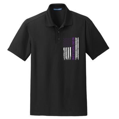 Cystic Fibrosis Awareness Purple Ribbon Dry Zone Grid Polo