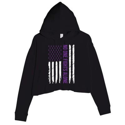 Cystic Fibrosis Awareness Purple Ribbon Crop Fleece Hoodie