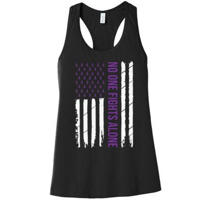 Cystic Fibrosis Awareness Purple Ribbon Women's Racerback Tank