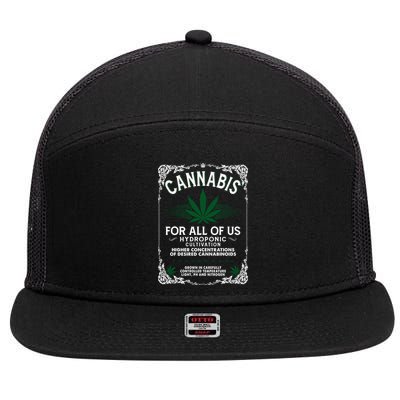 Cannabis For All Of Us 7 Panel Mesh Trucker Snapback Hat