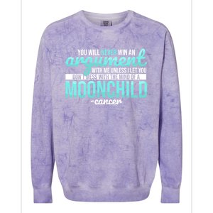 Cancer Facts Astrology Moon Zodiac Sign Birthday Gift Colorblast Crewneck Sweatshirt