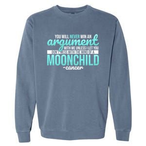 Cancer Facts Astrology Moon Zodiac Sign Birthday Gift Garment-Dyed Sweatshirt