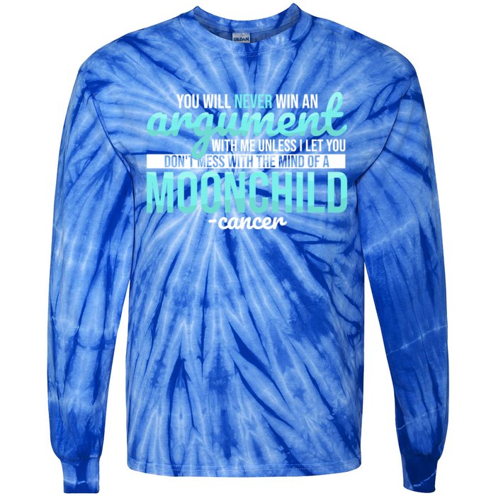 Cancer Facts Astrology Moon Zodiac Sign Birthday Gift Tie-Dye Long Sleeve Shirt