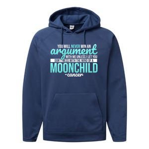 Cancer Facts Astrology Moon Zodiac Sign Birthday Gift Performance Fleece Hoodie