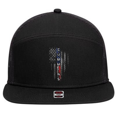 Cummins Family American Flag 7 Panel Mesh Trucker Snapback Hat