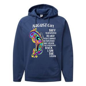 Cute Funny August Girl Paisley Butterfly Performance Fleece Hoodie