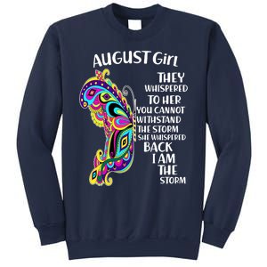 Cute Funny August Girl Paisley Butterfly Sweatshirt