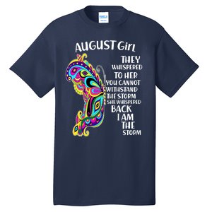 Cute Funny August Girl Paisley Butterfly Tall T-Shirt