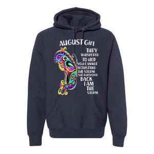 Cute Funny August Girl Paisley Butterfly Premium Hoodie