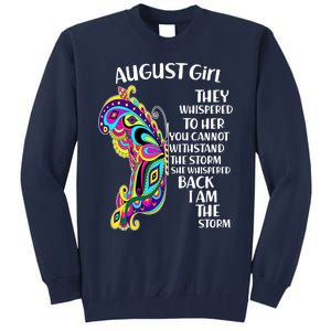 Cute Funny August Girl Paisley Butterfly Tall Sweatshirt