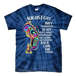 Cute Funny August Girl Paisley Butterfly Tie-Dye T-Shirt