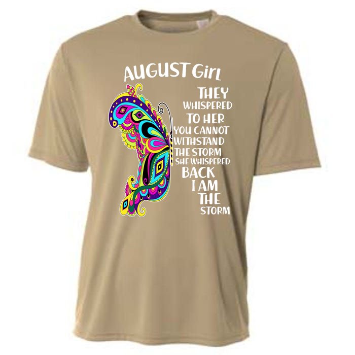 Cute Funny August Girl Paisley Butterfly Cooling Performance Crew T-Shirt