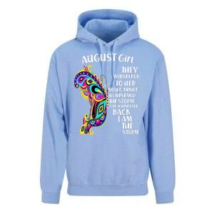 Cute Funny August Girl Paisley Butterfly Unisex Surf Hoodie