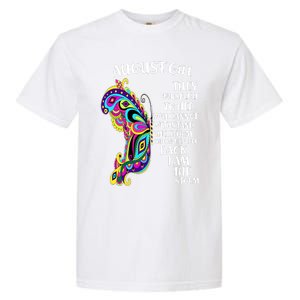 Cute Funny August Girl Paisley Butterfly Garment-Dyed Heavyweight T-Shirt