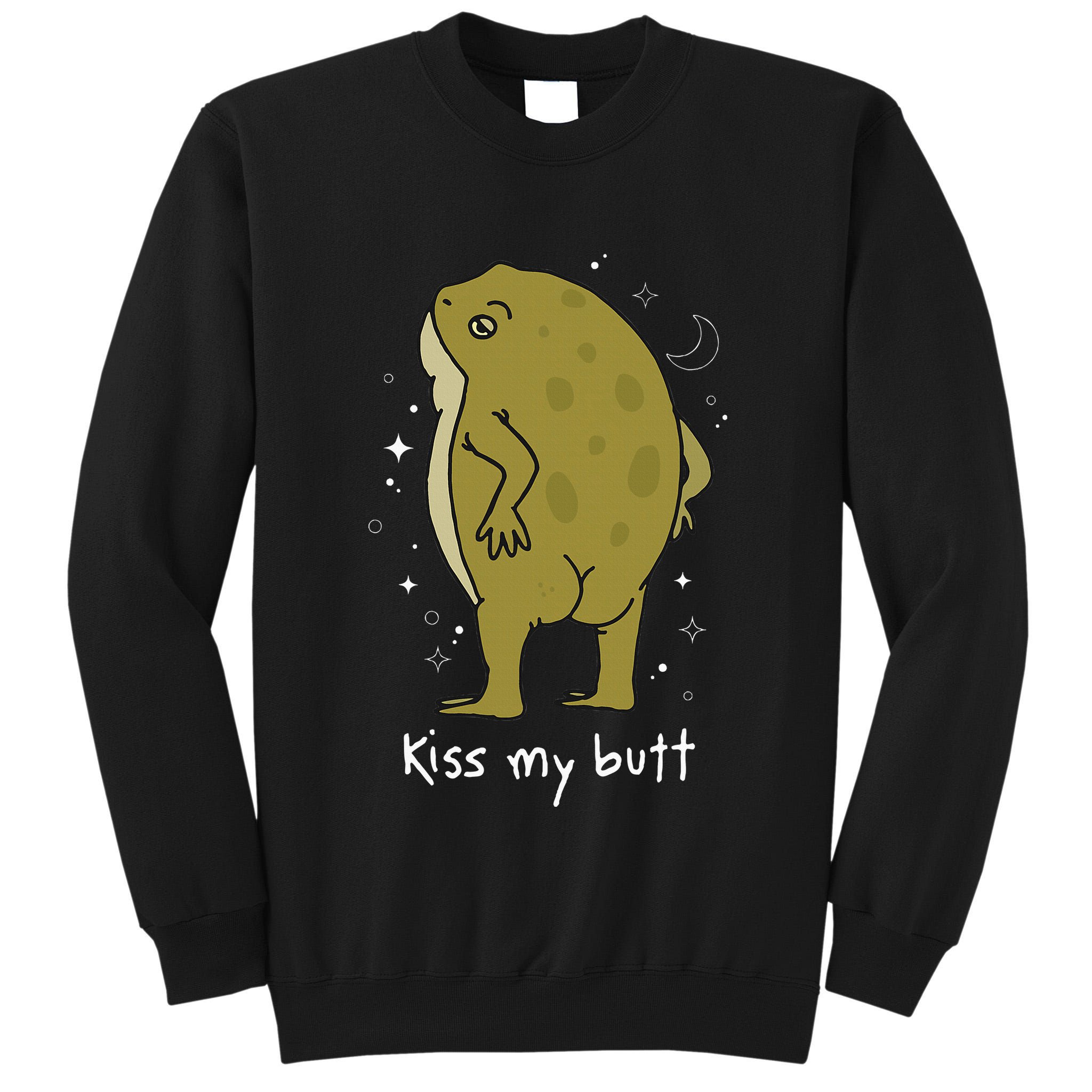 Cottagecore Frog Art Kiss My Butt Funny Frog Lovers Adult Tall Sweatshirt