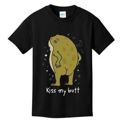 Cottagecore Frog Art Kiss My Butt Funny Frog Lovers Adult Kids T-Shirt